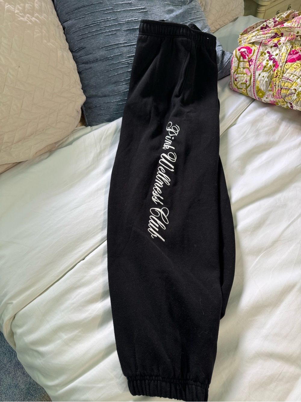 PINK Victoria's Secret Black Jogger Sweatpants with Script Logo